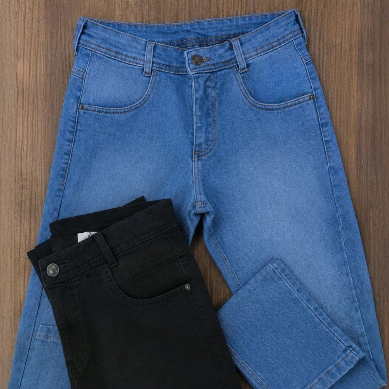 roupas jeans masculino corte reto tradicional lycra basica