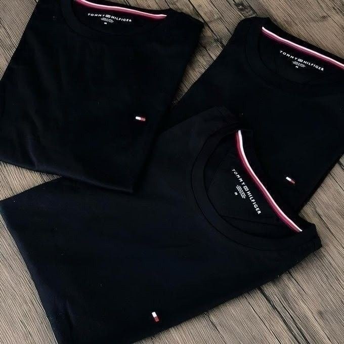 roupas tommy hilfiger camiseta preta/marinho 2un