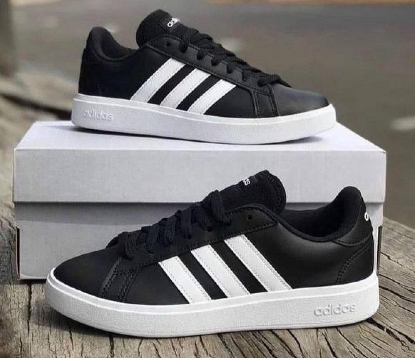 roupas adidas grand court 3.0 cblack/ftwwht/ftwwht