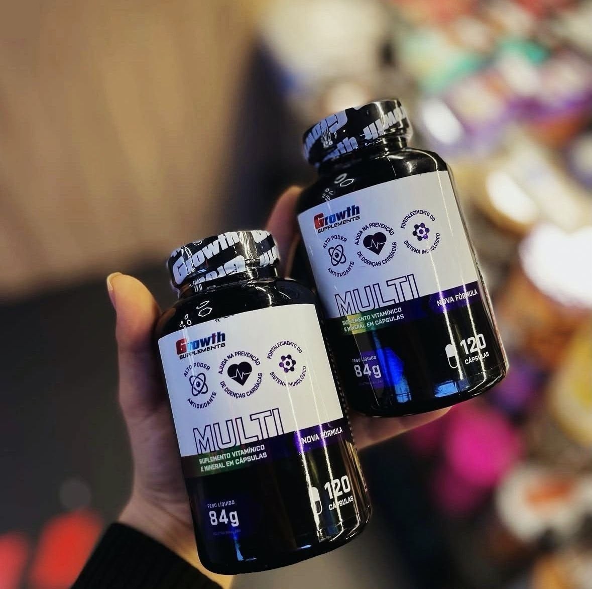 suplementos growth supplements multivitamínico 120 cápsulas nova fórmula sabor neutro