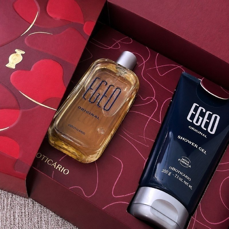 perfumes o boticario egeo original kit presente 2 itens 100ml 200g