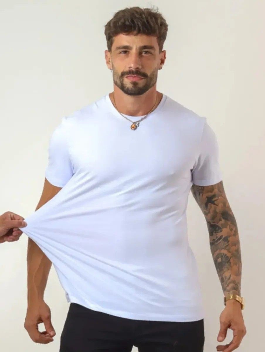 roupas camisetas kit 2 malha peruana premium masculino