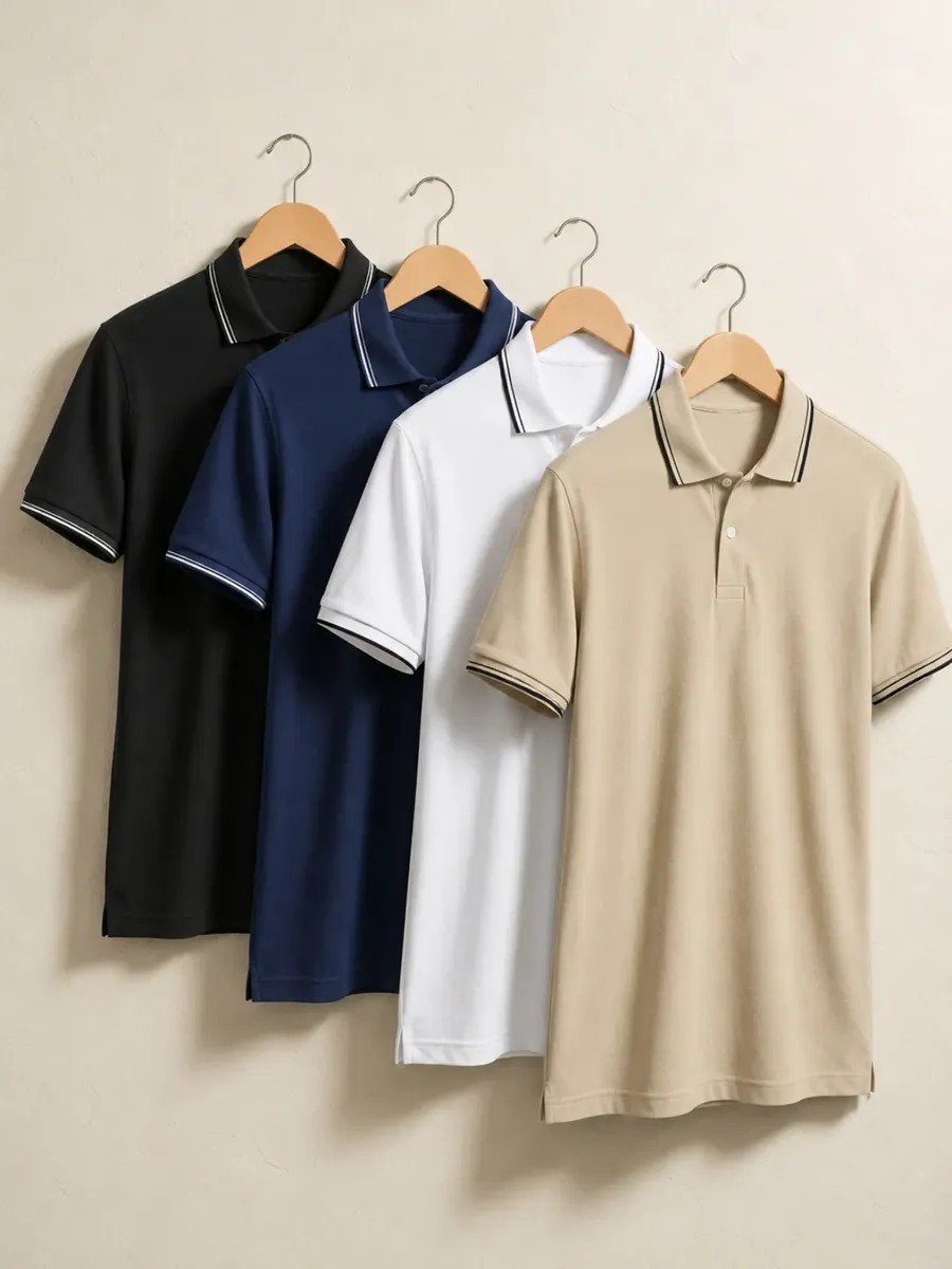 roupas camisa polo piquet masculina slim casual algodão gola polo