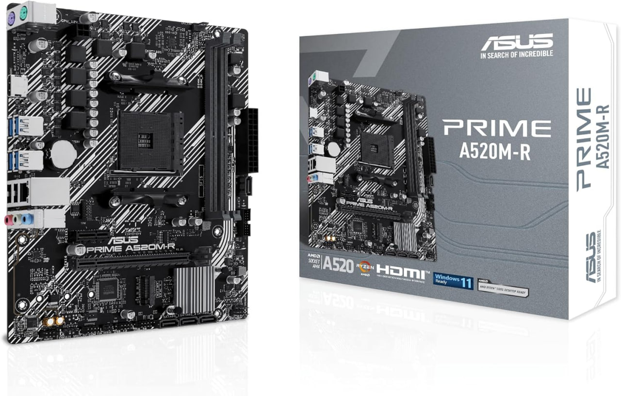 placa mãe asus prime a520m-r am4 ddr4