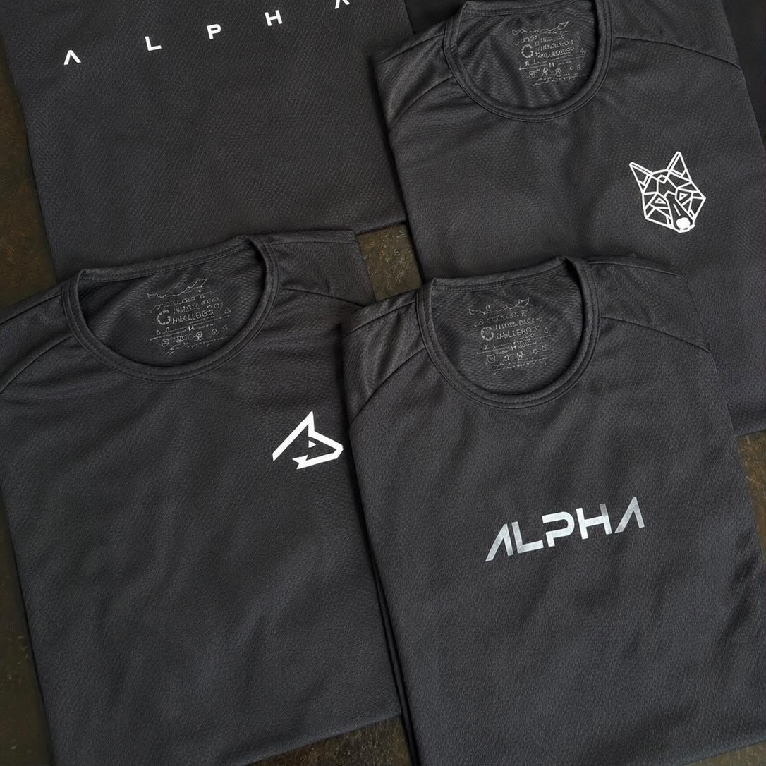roupas alpha camisetas dry all black kit com 5