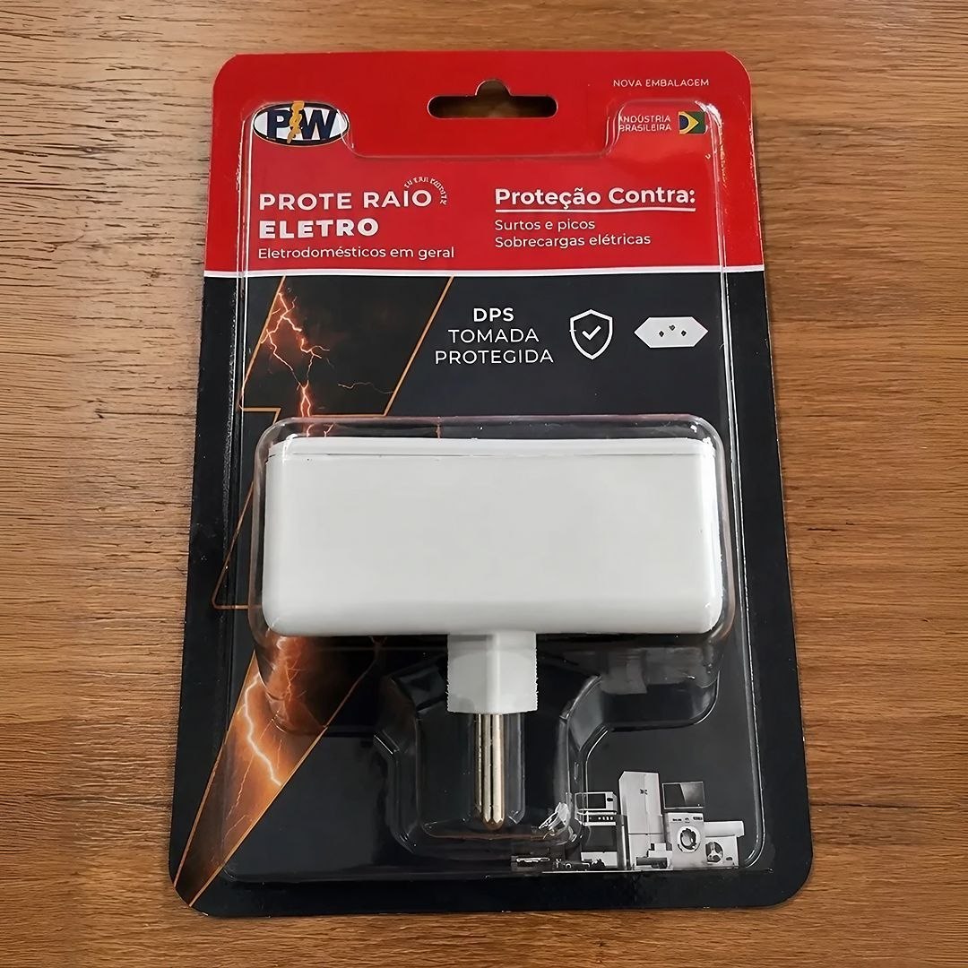 eletrodomésticos eletro protetor contra raio surtos picos 2 tomadas 127v/220v