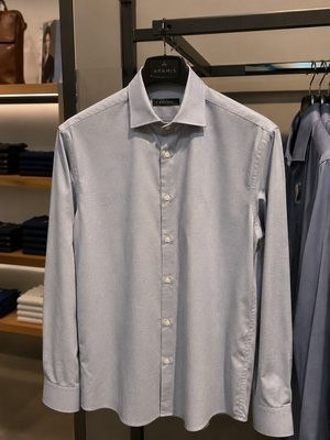 roupas aramis camisa manga longa pinpoint azul escuro