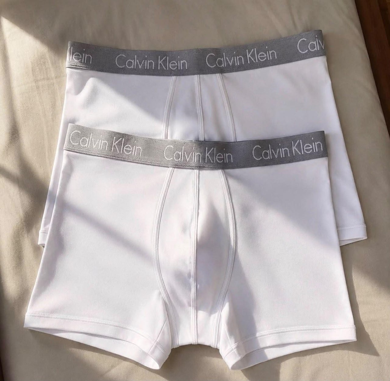 roupas calvin klein kit 2 cuecas boxer masculinas elástico branco