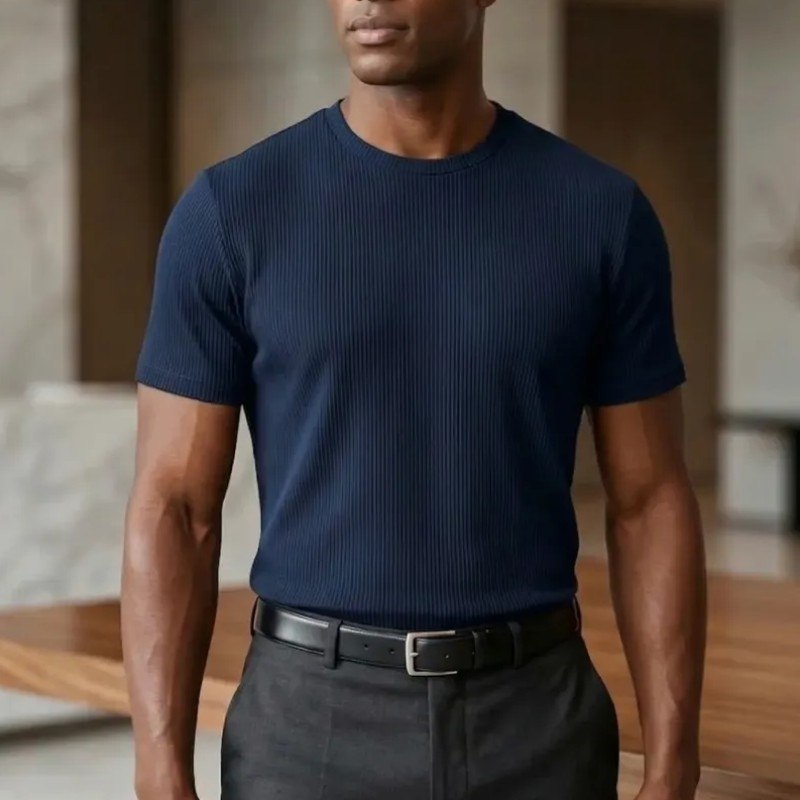 roupas camisetas masculina canelada americana gola careca kit 3