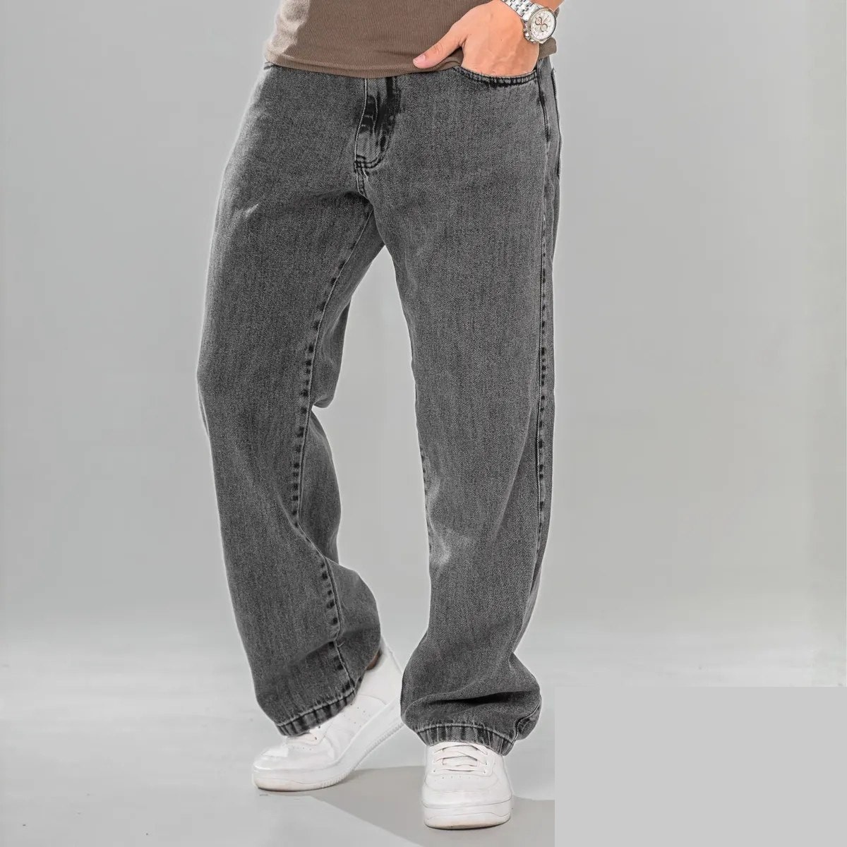 roupas calça balão jeans masculina marmorizada streetwear larga bag