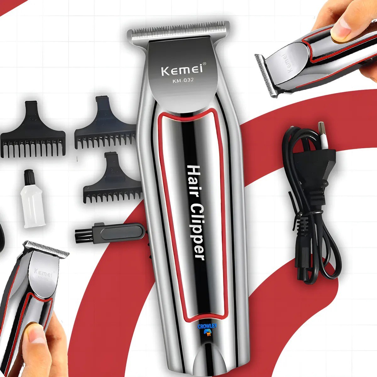 cortador de cabelo kemei 032 127/220v prateado