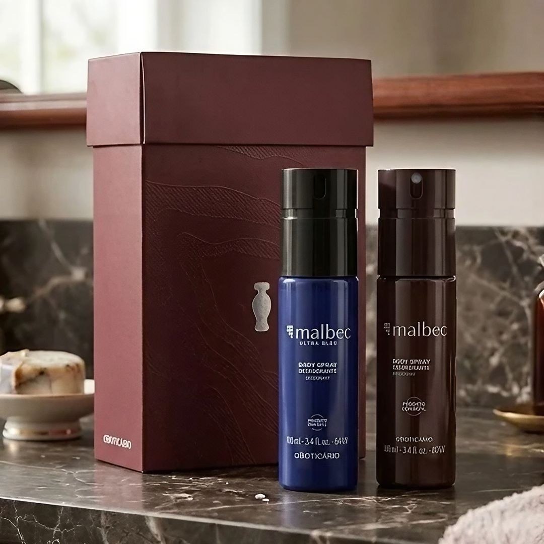 perfumaria o boticario malbec kit body sprays 2 itens