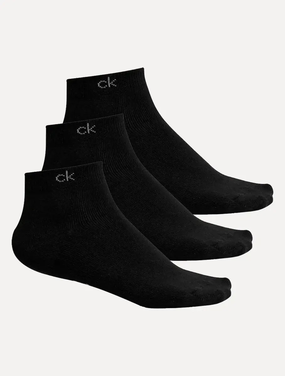 roupas calvin klein meia calvin klein cano curto kit 3 pares preta ck