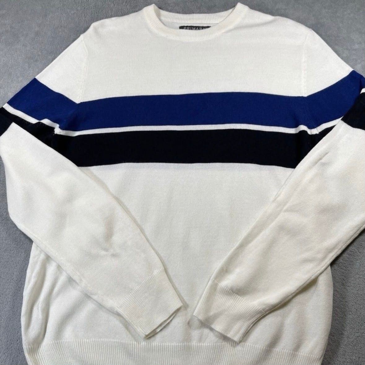 roupas rovitex suéter masculino comfort tricot listrado diâmetro branco