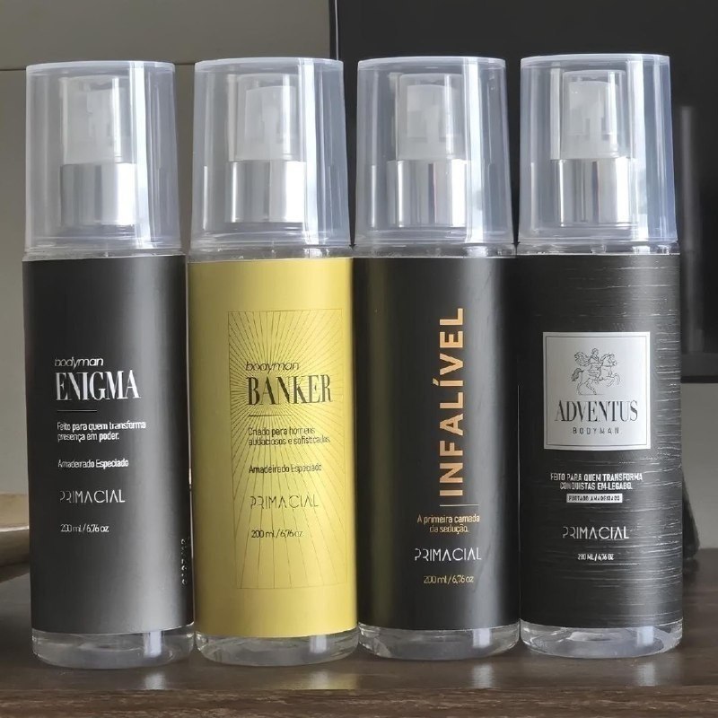 perfumaria primacial kit body splash masculino infalivel enigma banker adventus