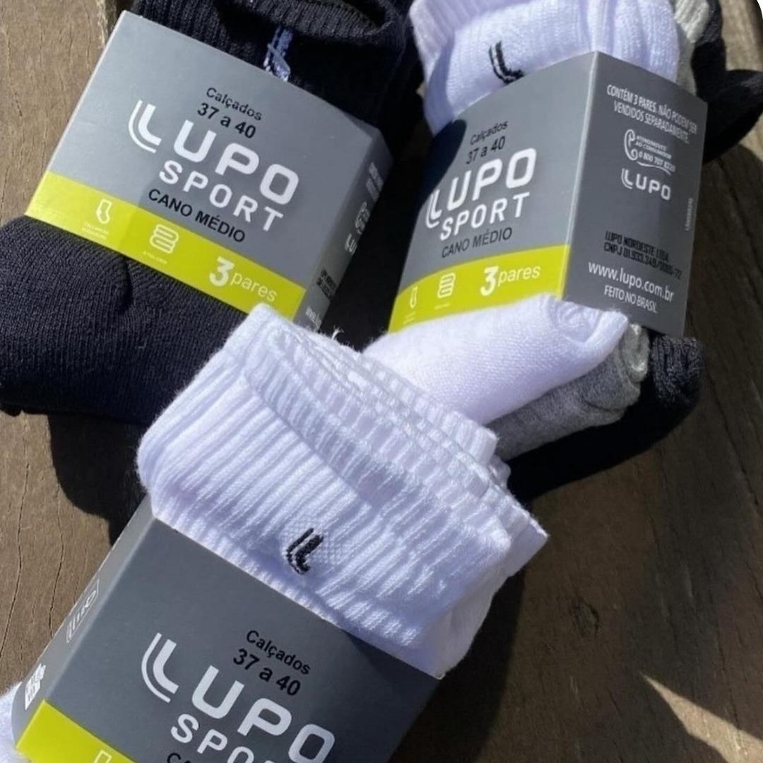 roupas lupo meias esportivas cano médio kit 6 pares