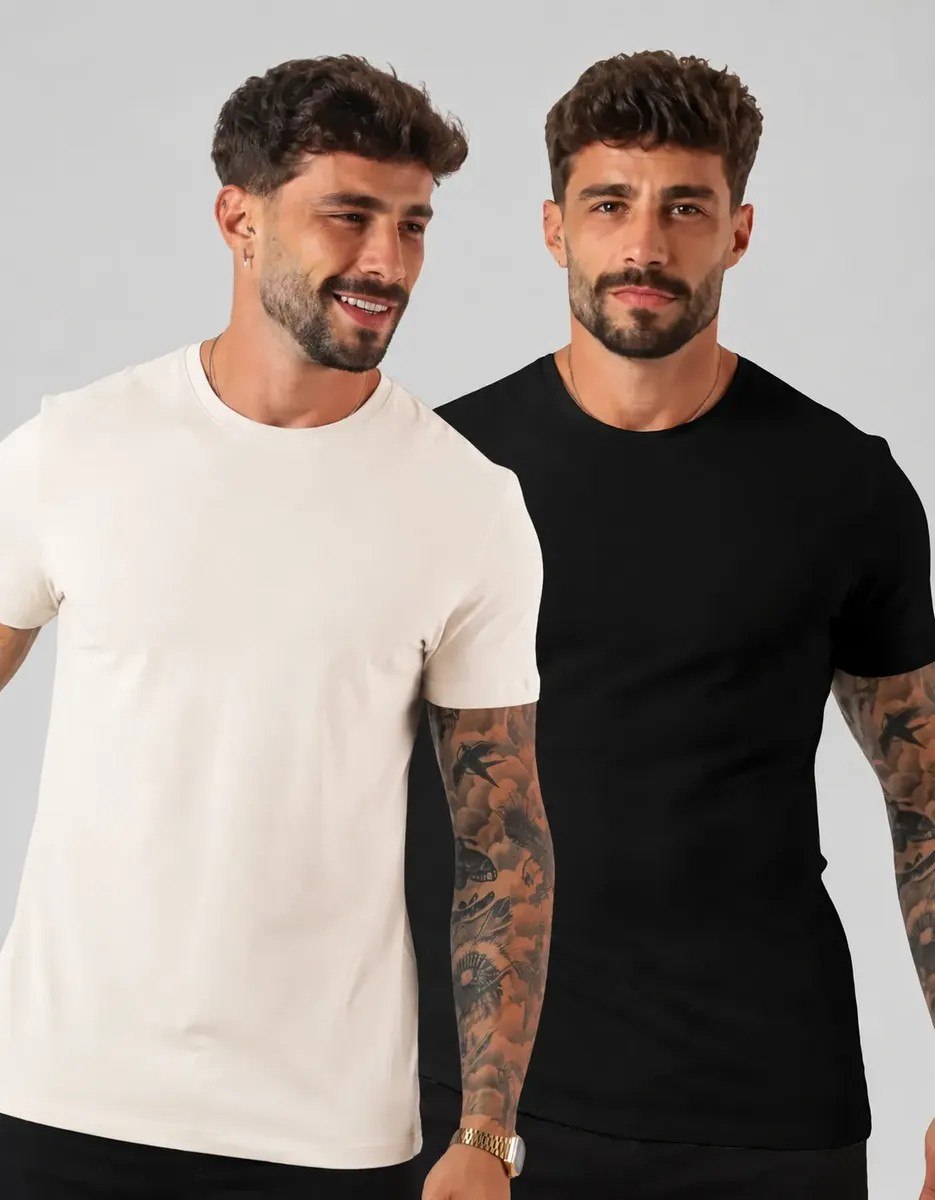 roupas camisetas kit 2 malha peruana premium