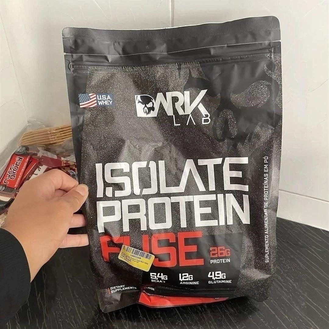 suplementos dark lab whey isolate protein fuse 900g chocolate