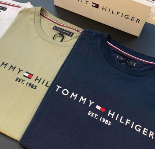 roupas tommy hilfiger camiseta logo tee marinho