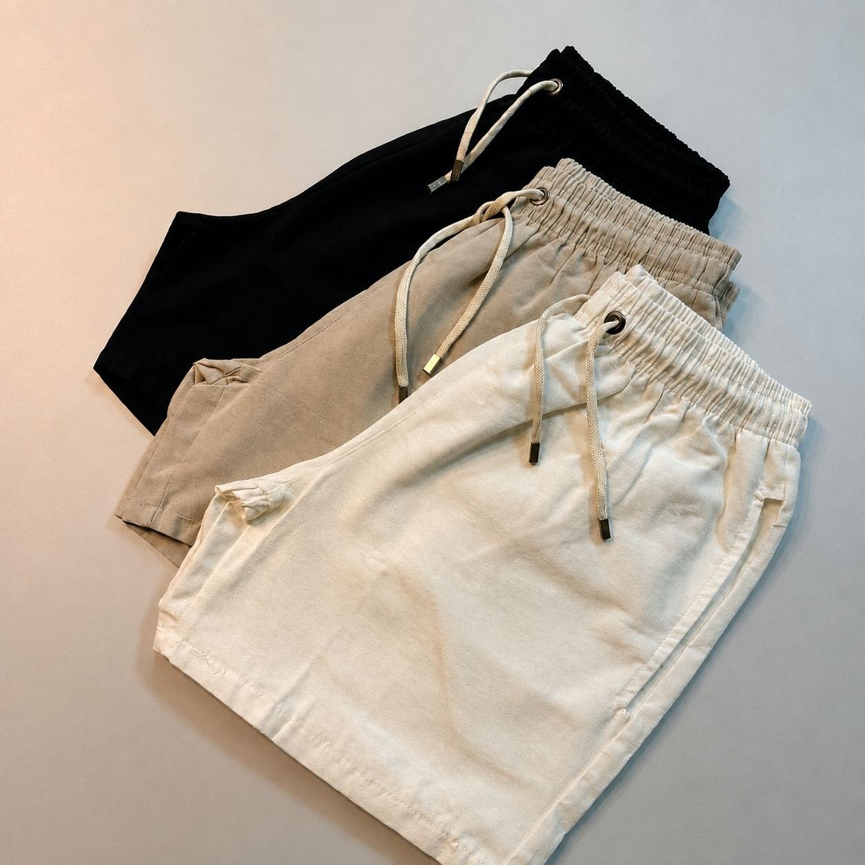 roupas shorts masculino linho verao kit 3 shorts