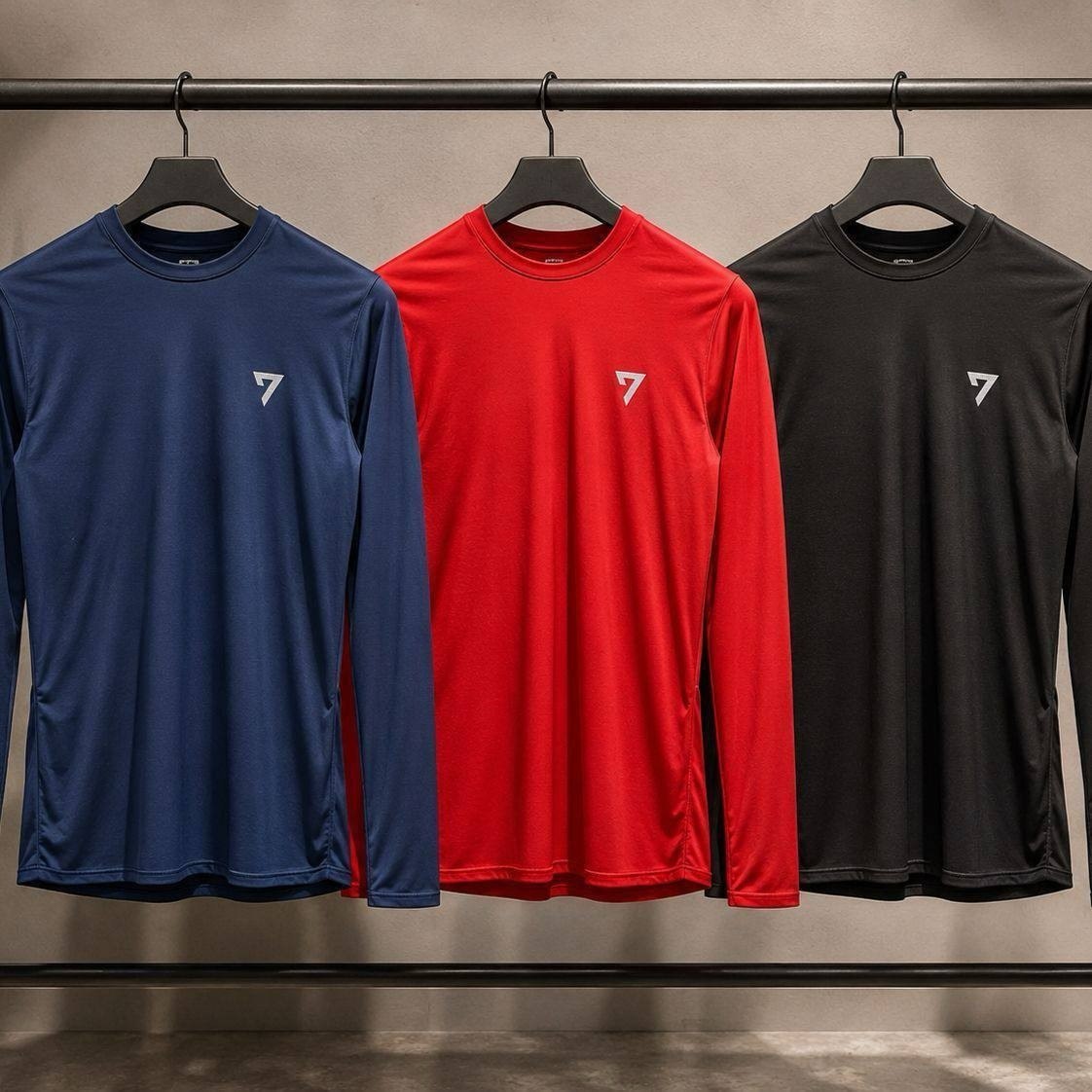 roupas seven line kit 3 camisetas térmicas masculina segunda pele uv50