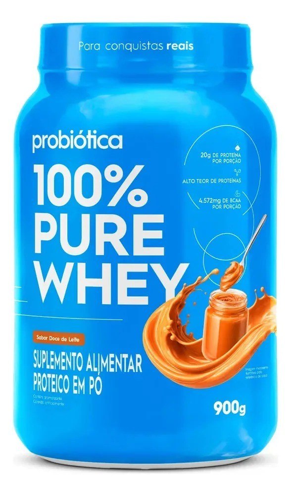 suplementos probiotica pure whey 900g doce de leite
