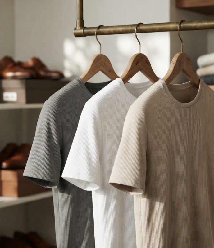 roupas camisetas masculina canelada americana gola careca