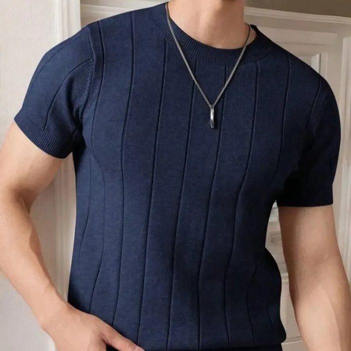 roupas camiseta masculina básica canelada tricot modal