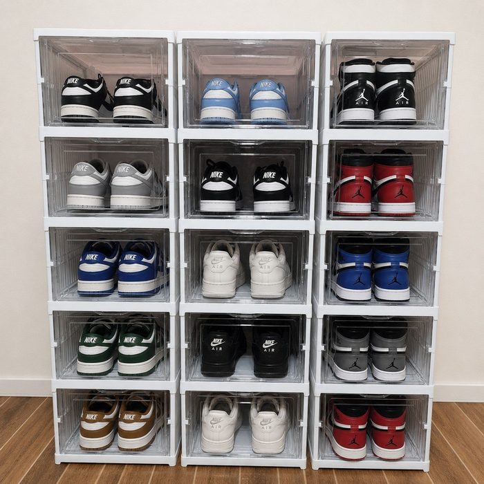 organização sapateira vertical empilhável 6 pares