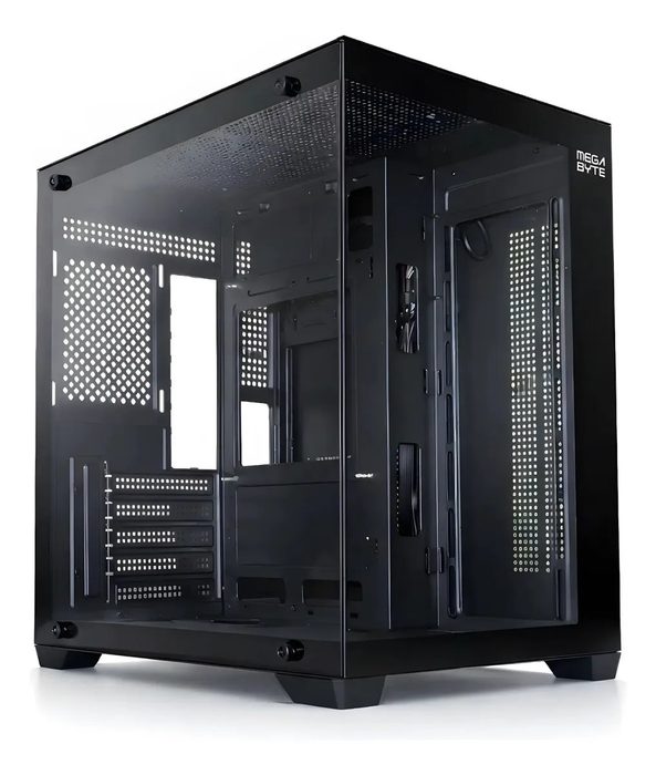 gabinete gamer megabyte gb100 mid-tower vidro temperado preto