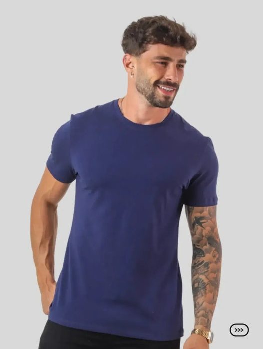 Kit 2 Camiseta Masculina Malha Peruana Premium