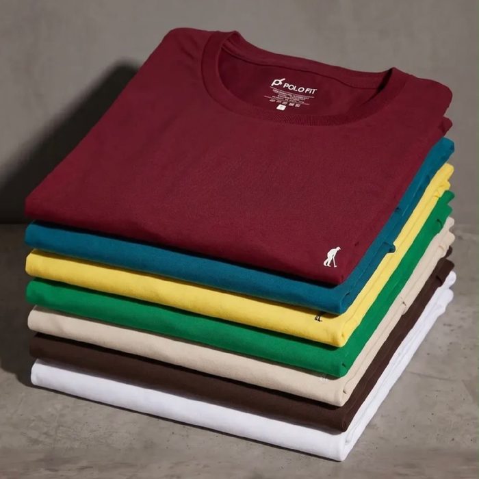 Camiseta Básica Polo Fit Masculina Premium Algodão Treino