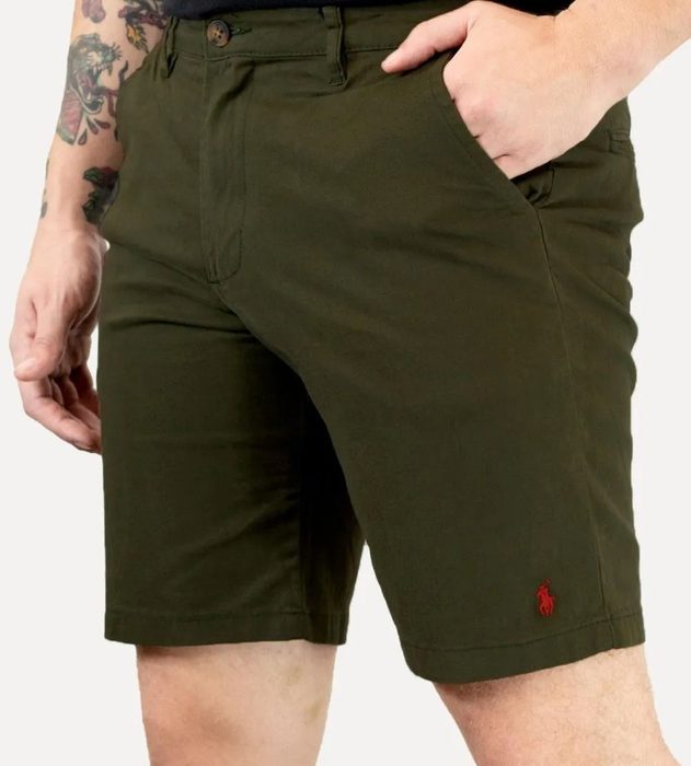 Bermuda Ralph Lauren Masculina Sarja Stretch Verde Militar