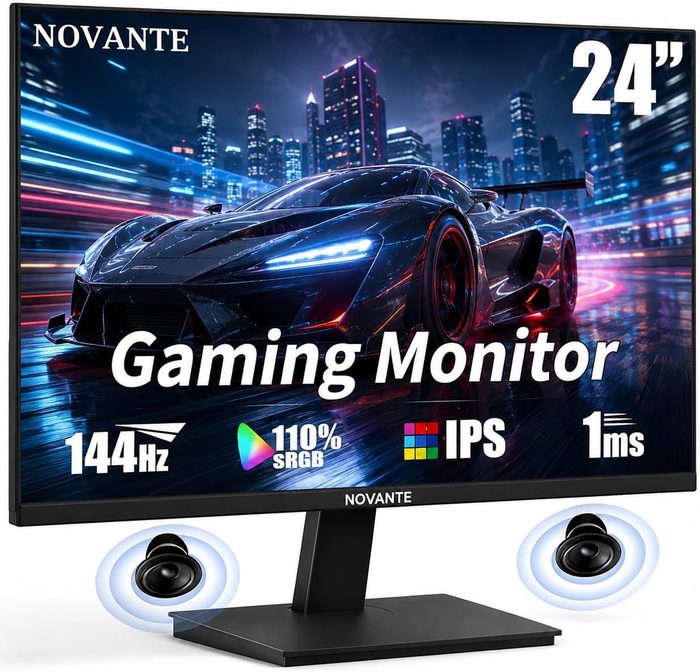 Monitor Gamer ips 24 Polegadas, Full HD, 144Hz, 1ms,sRGB 99%, 150cd/m², Alto-falantes embutidos,Entradas HDMI/DisplayPort/3.5mm,110-220V, Pr