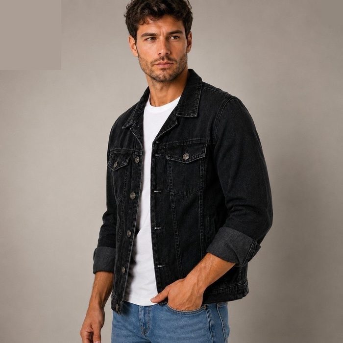 Jaqueta Masculina Sarja Jeans Slim Cores Clássicas Premium