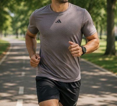 Camiseta Masculina D4t Primelift Três Listras adidas Marrom Não P Lisa