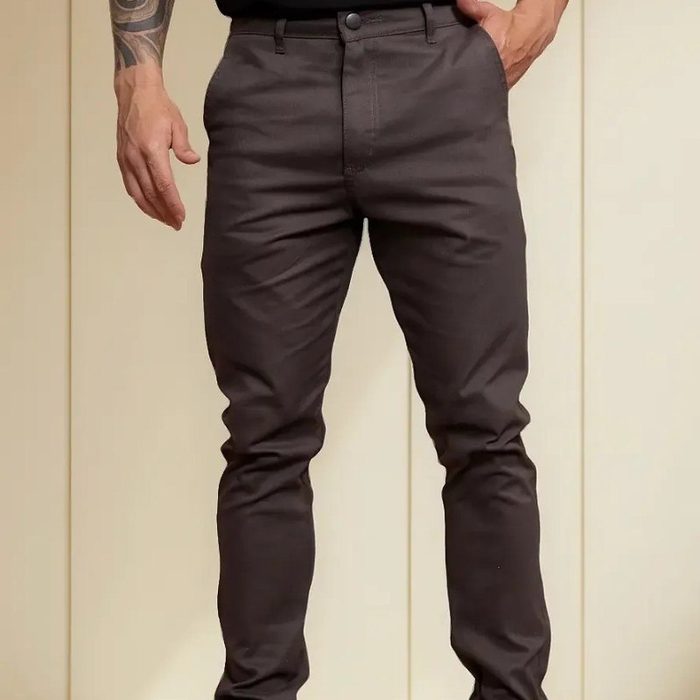 Calça Sarja Masculina Bolso Faca E Embutido Esporte Fino