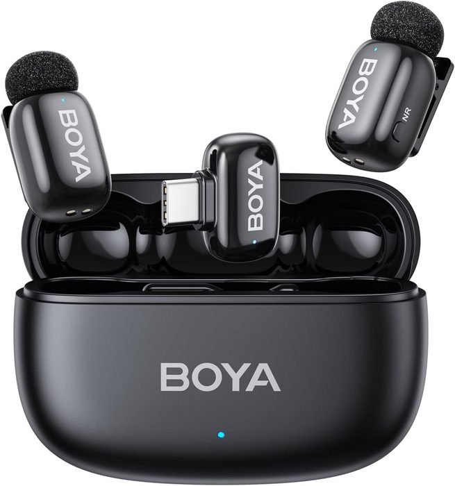 Microfone Lapela Boya Mini-14 USB-C Sem Fio Preto