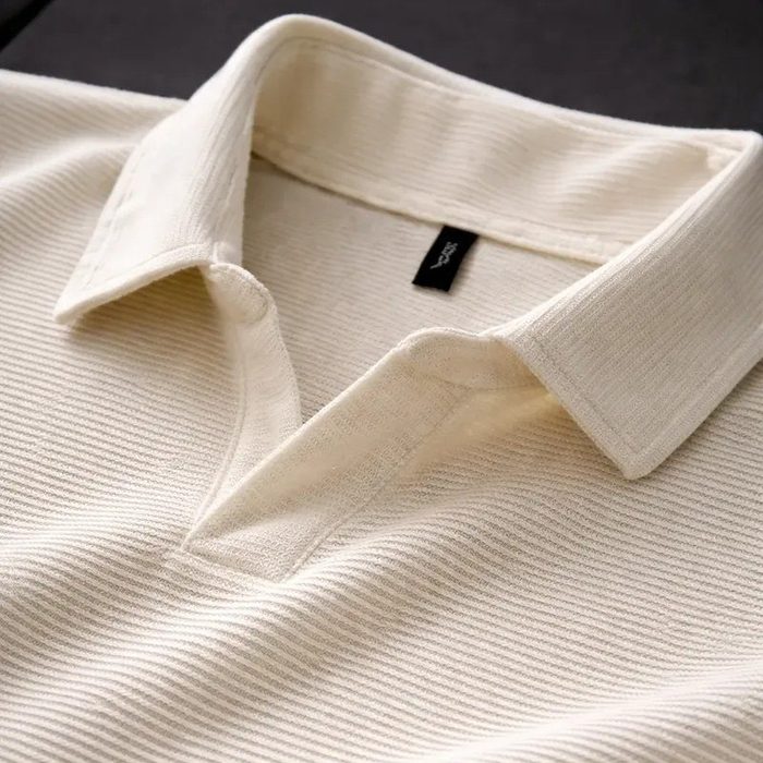Camisa Camiseta Polo Masculina Texturizada Sem Botão