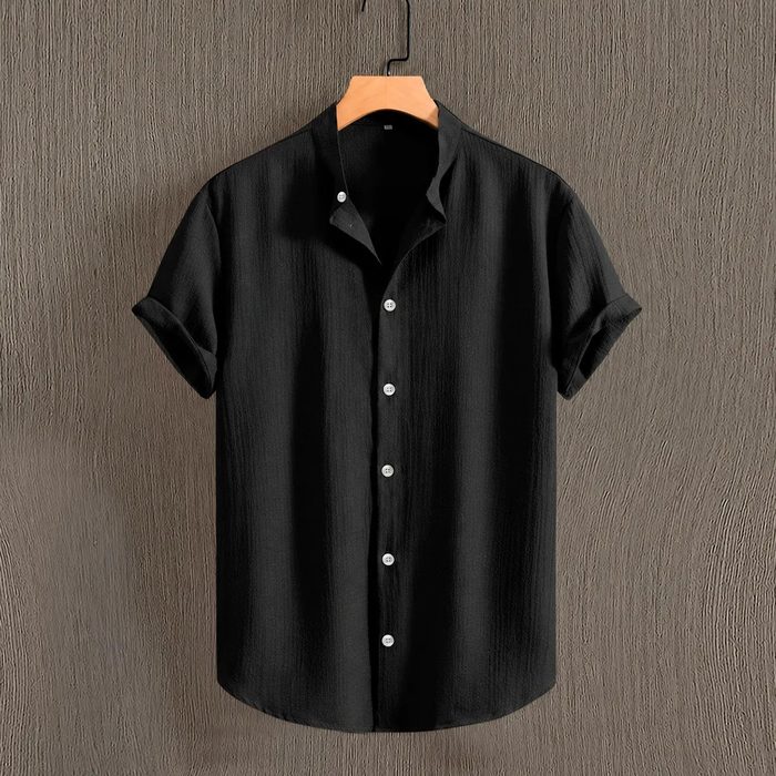 Camisa Manga Curta Gola Padre Masculina Festa Trabalho