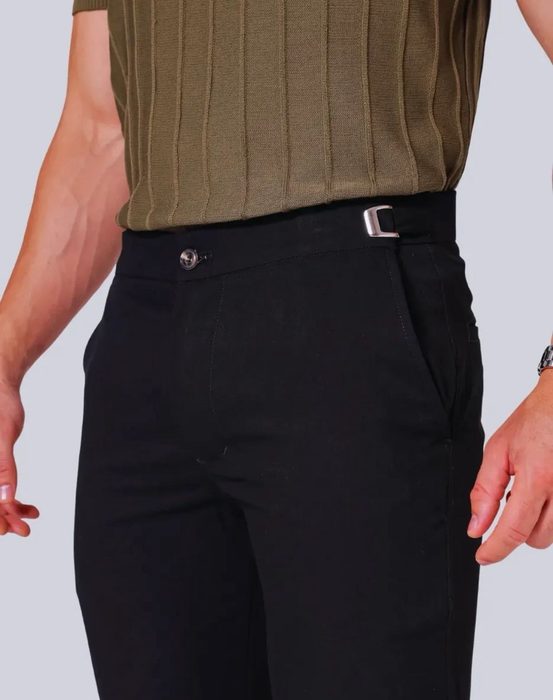 Calça Alfaiataria Masculina Skinny Ajustavel Regulagem Ingle