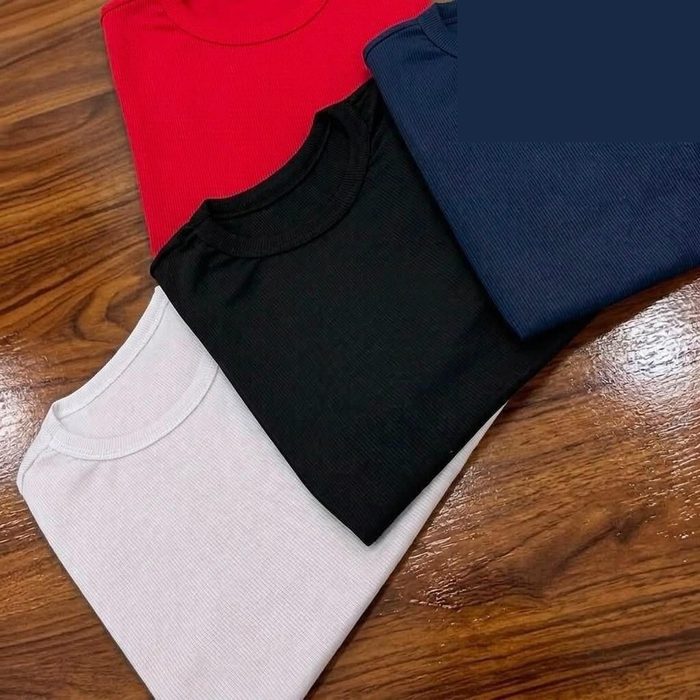 Kit 4 Camisetas Canelada Americana Masculina Ribana Premium
