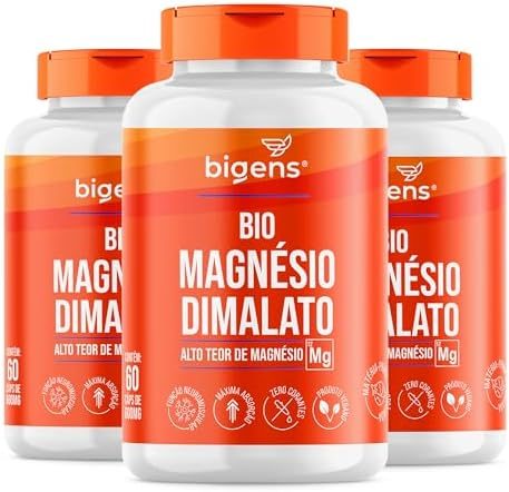 Bigens Bio Magnésio Dimalato Vegano, 3x 60 Cápsulas