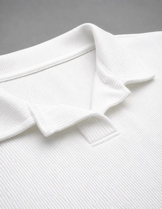 Camisa Polo Texturizada Sem Botão