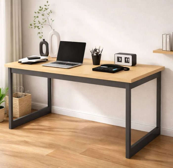 Mesa Escritório Mb Industrial 150x60cm Madeira E Metal