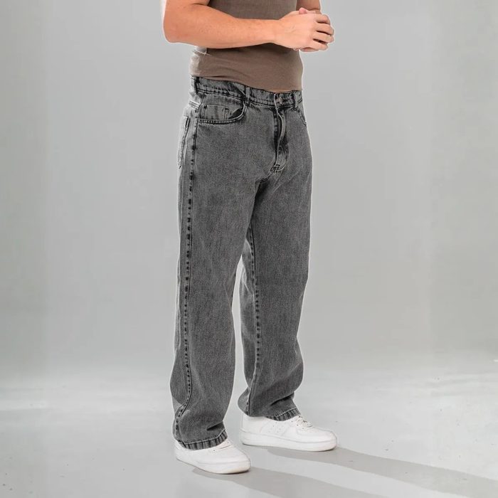 Calça Balão Jeans Masculina Marmorizada Streetwear Larga Bag