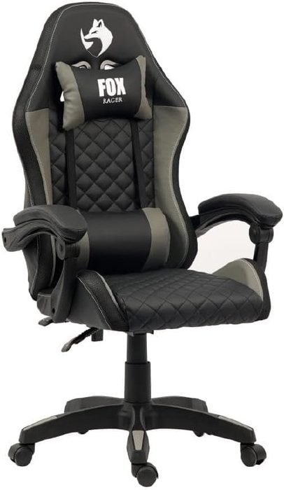 🪑 Fox Racer Vulpes Cinza WZ-318 - Cadeira Gamer Confortável