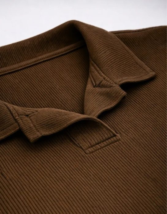 Camisa Polo Texturizada Sem Botão