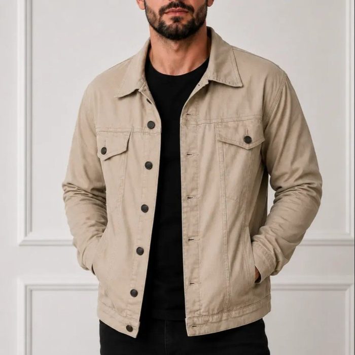 Jaqueta Masculina Sarja Jeans Slim Cores Clássicas Premium