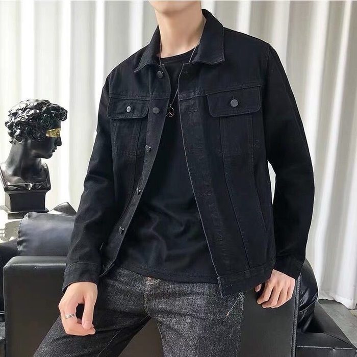 Jaqueta Jeans Masculina Sarja Bolsos Funcionais Resistente
